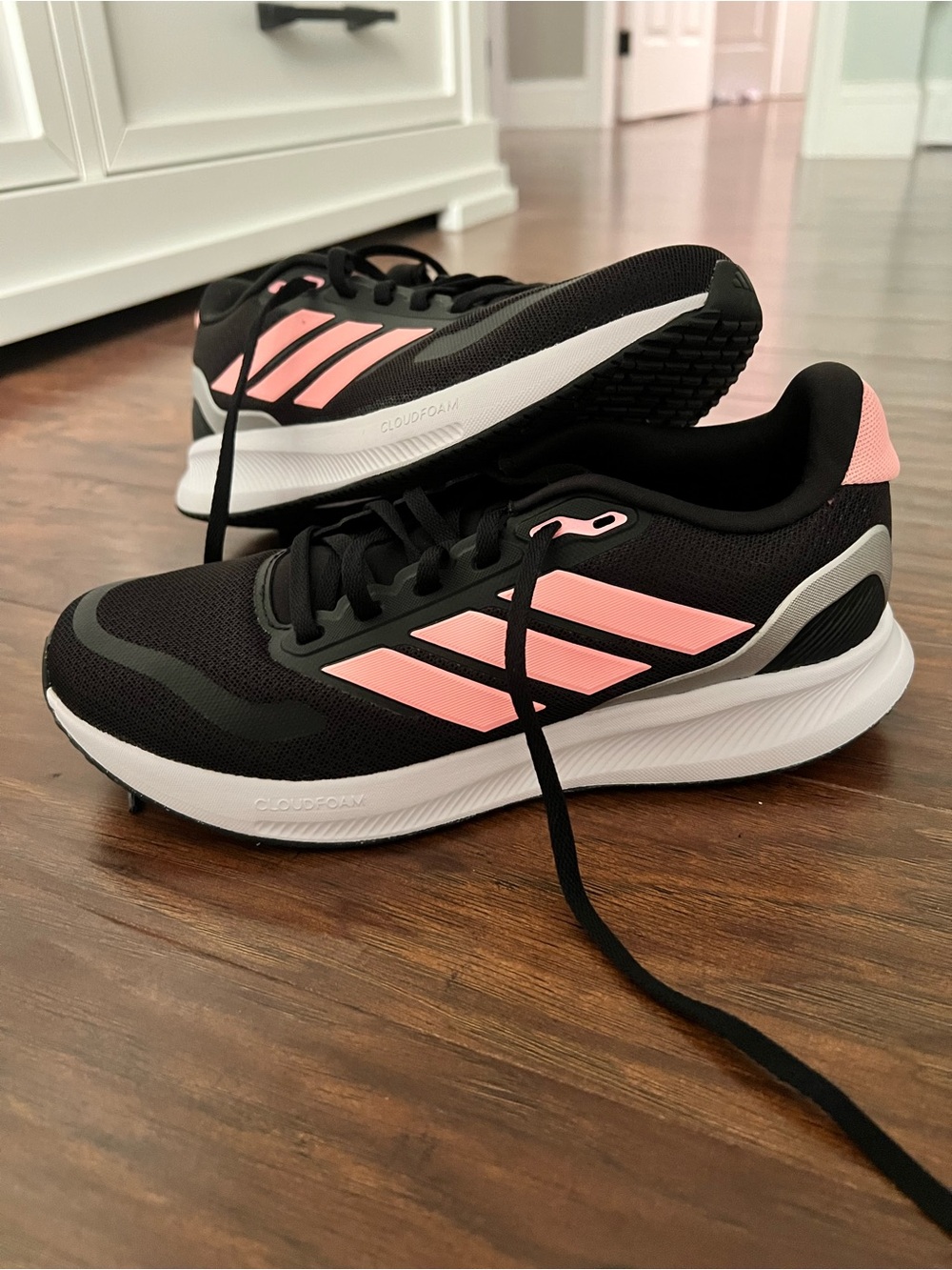 Adidas Black & Pink Cloudfoam Running Shoes